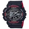 G-SHOCK GA110HR-1A Mens Black/Red Analog/Digital Watch with Black Band