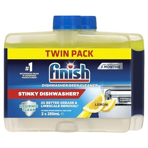 Finish Dishwasher Cleaner Twin Value Pack, Lemon Sparkle, 250mL (Pack of 2)