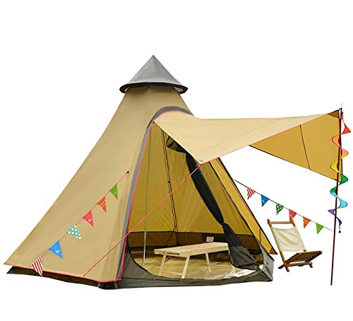 Vidalido 12'x10'x8'Dome Camping Tent 5-6 Person 4 Season Double Layers Waterproof Anti-UV Windproof Tents Family Outdoor Camping Tent(Yellow)