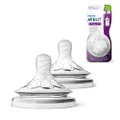 Philips Avent Natural Teats - 1month+ Slow Flow, 2-pack - Soft Silicone Bottle Feeding Nipple - BPA Free - SCF042/27