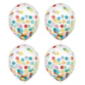 Amscan Multi-coloured Confetti Latex Balloon 6 Pieces, 30 cm Size