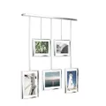 Umbra Exhibit Picture Frame Gallery Set Adjustable Collage Display for 5 Photos, Prints, Artwork & More (Holds Two 4 x 6 inch and Three 5 x 7 inch Images), Normal, Chrome