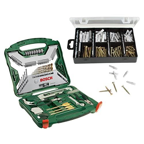 Bosch 103-Piece Bosch X-Line Titanium Drill and Screwdriver Bit Set & 173-Piece Masonry Fixing Set