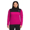 The North Face Women's TKA Glacier Fleece ¼ Zip Jacket, Fuschia Pink/TNF Black, Medium