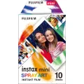 Instax Fujifilm Mini Film, Spray Art Border (10 Pack)