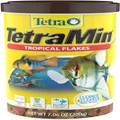 Tetra TetraMin Tropical Flakes, Fish Food For Top & Mid Feeders, 200g, Complete Diet With Shrimp Protein For Optimal Colour, Clean & Clear Water Formula, Easy-To-Digest Flakes Minimise Waste