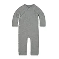 Burt's Bees Baby Baby-Boys Romper Jumpsuit, 100% Organic Cotton One-Piece Short Sleeve Shortall, Long Sleeve Coverall, Quilted Heather Grey, Newborn