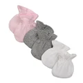 Burt's Bees Baby Girls Mittens, No-scratch Mitts, 100% Organic Cotton, Set Of 3 Gloves, Blossom