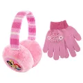 Disney Winter Earmuffs Warmers and Kids Gloves Sets, Princess Plush, Pink, Little Girls, Ages 4-7, Pink