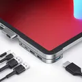 iPad Pro USB C Hub，Baseus 6-in-1 Adapter for iPad Pro 2020 2019 2018, Upgrade Type C Dongle to 4K HDMI 2.0,USB 3.0,SD/Micro SD Card Reader,3.5mm Earphone Jack，Type C PD Charger&Independent Switch