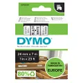 DYMO D1 Label Cassette Tape, 24mm x 7m, Black/White
