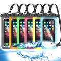 6 Pack Universal Waterproof Phone Pouch, Large Phone Waterproof Case Dry Bag IPX8 Outdoor Sports for Apple iPhone Xs Max XR XS 8 7 6 Plus,SE, Samsung S9+ S9 S8+,Note,LG V20, 6.5"