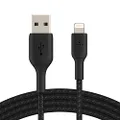 Belkin CAA002bt2MBK Braided USB-A to Lightning Cable,Black 2M