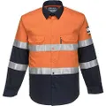 Prime Mover FR04 Lightweight Reflective Portflame Shirt Orange/Navy, Large