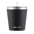 Ello Beacon Vacuum Insulated Stainless Steel Tumbler with Slider Lid and Optional Straw, 24 oz, Black
