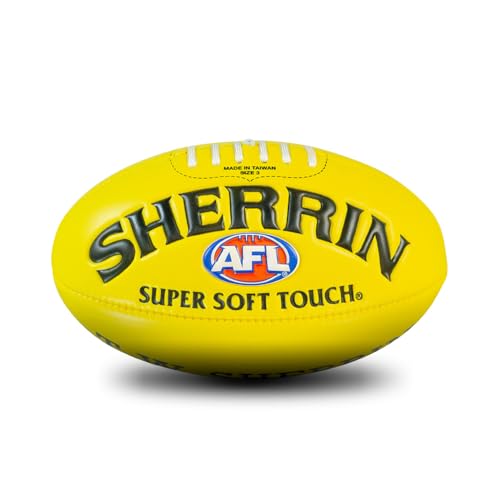 Sherrin AFL Super Soft Touch Football, Yellow, Size 3