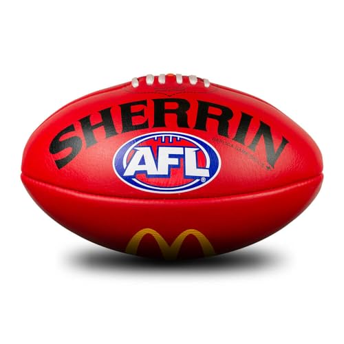 Sherrin AFL Replica Game Ball, Red, Size 5