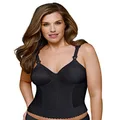 Exquisite Form 5107532 Fully Slimming Wireless Back & Posture Support Longline Bra with Back Closure, Black, 38D