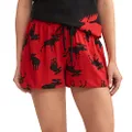 Hatley Women's Land Animals Boxer Shorts Pajama Bottom, Mouse on Red, Medium US