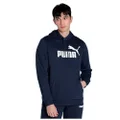 PUMA Men's Essential Big Logo Hoodie FL, Peacoat Blue, XL
