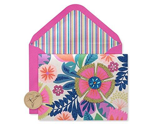 Papyrus Blank Cards with Envelopes, Bright Flowers with Glitter (8-Count)