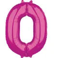 Anagram Mid-Size Shape Pink Numeral 0. L26 Foil Balloon, 66 cm Size