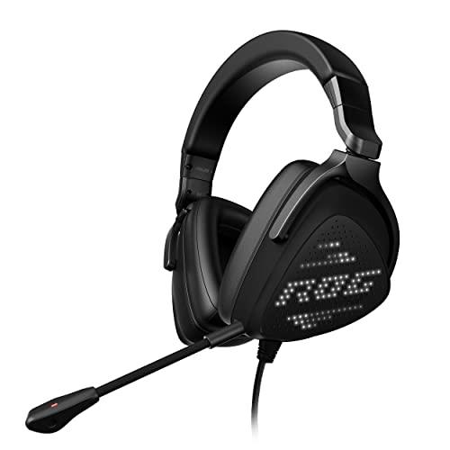 ASUS ROG Delta S Animate Gaming Headset | Customizable AniMe Matrix LED Display, AI Noise-Canceling Mic, Hi-Res ESS 9281 Quad DAC, Lightweight, USB-C, For PC, Mac, PS5, Switch and Mobile Devices,Black