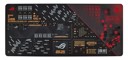 ASUS ROG Scabbard II EVA Edition Extended Gaming Mouse Pad - 900x400mm, Protective Nano-Coating, Water, Oil and Dust Repellent Surface, Anti-Fray Stitching, Non-Slip Rubber Base