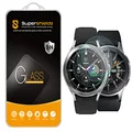 [3-Pack] Supershieldz for Samsung Galaxy Watch (46mm) Tempered Glass Screen Protector, (Full Screen Coverage) Anti-Scratch, Anti-Fingerprint, Bubble Free -Lifetime Replacement Warranty