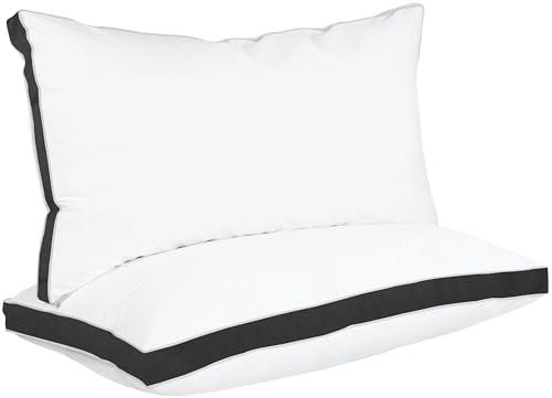 Utopia Bedding Gusseted Pillow (2-Pack) Premium Quality Bed Pillows - Side Back Sleepers - Black Gusset - King - 18 x 36 Inches