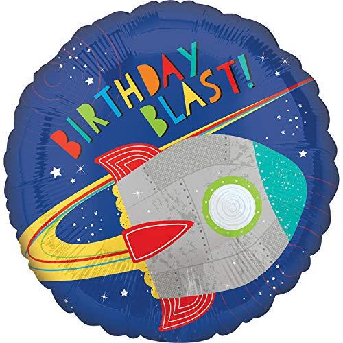 Anagram Standard Blast off Birthday Blast Rocket S40 Foil Balloon, 45 cm Size