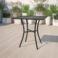 Flash Furniture Commercial Grade 28" Square Black Indoor-Outdoor Steel Patio Table