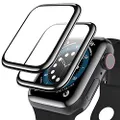 Geekboy [2 Pack] Tempered Glass Screen Protector for Apple Watch Series 6/SE/5/4, 3D Curved Edge Full Coverage Protective Cover, Anti-Scratch 9H Hardness Bubble-Free HD Clear Film for Apple Watch 44mm