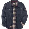 Legendary Whitetails Journeyman Shirt Jacket, Flannel Lined Shacket for Men, Water-Resistant Coat Rugged Fall Clothing, Navy, Small