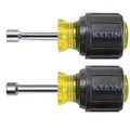 Nut Driver, Stubby Set, Hex Sizes 1/4-Inch and 5/16-Inch, Hollow Shaft, Magnetic Tip, 2-Piece Klein Tools 610M
