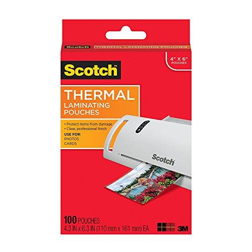 Scotch Thermal Laminating Pouches, 4 x 6-Inches, Photo Size, 100-Pouches (TP5900-100)