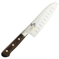Kai Shun Seki Magoroku Benifuji Scalloped Santoku 16.5cm Kitchen Knife, Stainless Steel, AB5438