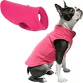 Gooby Fleece Vest Dog Sweater - Pink, Large - Warm Pullover Fleece Dog Jacket with O-Ring Leash - Winter Small Dog Sweater Coat - Cold Weather Dog Clothes for Small Dogs Boy or Girl