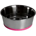 Rogz 384837 Slurp Stainless Steel Bowl for Dog, Pink Med