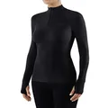 FALKE Women Warm Tight Fit Zip Long Sleeve Shirt - Sports Performance Fabric, Black (Black 3000), XS, 1 Piece