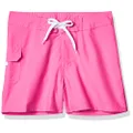 Kanu Surf Girls' Sassy UPF 50+ Quick Dry Beach Coverup Boardshort, Sassy Neon Pink Solid, 16