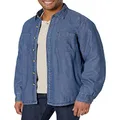 Wrangler Authentics Men's Long Sleeve Sherpa Lined Denim Shirt, Indigo, 3X
