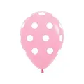 Sempertex Polka Dots on Fashion Latex Balloons 12 Pieces, 30 cm Size, Pink