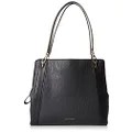 Calvin Klein Reyna Novelty Large Triple Compartment Shoulder Bag, Black/Gold, Black/Gold