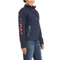 Ariat Women's New Team Softshell Jacket – Wind and Water Resistant Jacket, Navy Usa, Small