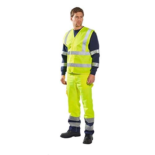 Portwest C470 Mens Reflective Hi-Vis Two Band and Brace Safety Vest Yellow, 6XL/7XL