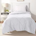 Amazon Basics Reversible, Lightweight Microfiber Comforter Blanket - Twin / Twin XL, White