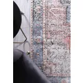 The Rug Collective Distressed Vintage Cezanne Terracotta Sky Runner Wipe Clean Machine Washable Pet Friendly Dining Room Rug, 80 x 400cm