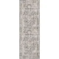 The Rug Collective Distressed Vintage Kendra Ash Runner Rug Wipe Clean Machine Washable Pet Friendly Living Room Rug, 80 x 230cm