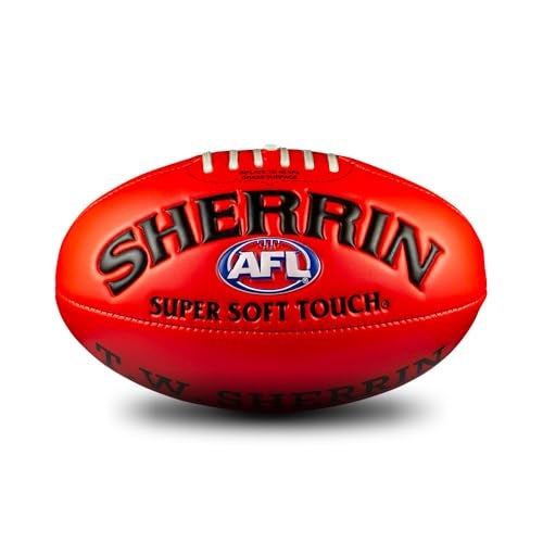 Sherrin AFL Super Soft Touch Football, Red, Size 3